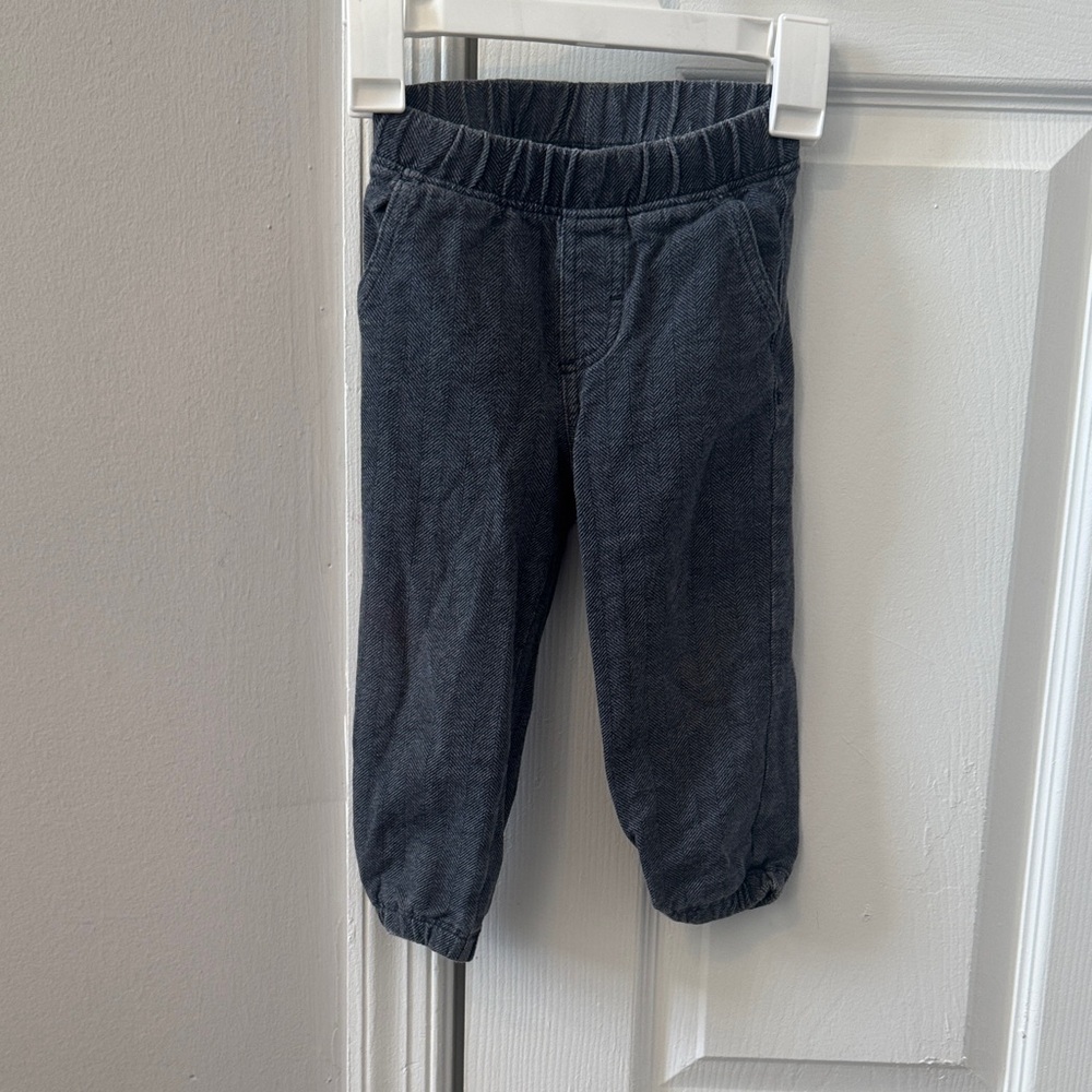Kids Elastic Waist Charcoal Jogger Pants